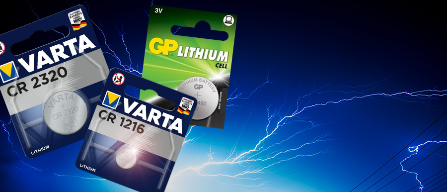 Značkové lithiové baterie VARTA a GP