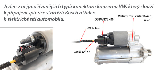Konektor startéru Bosch Valeo 