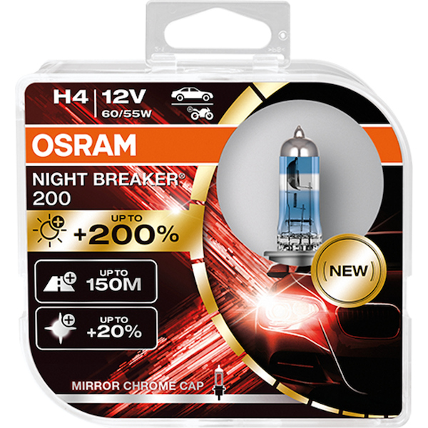 Autožárovka Osram Night Breaker +200% 64193NB200-HCB H4 12V 60/55W, Duo-box OS 64193 NB200-HCB
