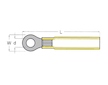 Kabelové oko 5 mm pro kabel 4–6 mm2 se smršťovací izolací – balení 100 ks