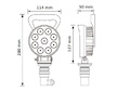 LED světlo kulaté, bílé, oranžové, 9x3W, 9x1W, o114mm, na hrot, ECE R10, WL-728WOH