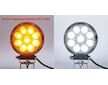 LED světlo kulaté, bílé, oranžové, 9x3W, 9x1W, o114mm, na hrot, ECE R10, WL-728WOH