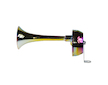 Singl-fanfára 320mm, chrom-duha, 12V, elektromagnetická, nízký tón