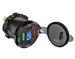 Univerzální vestavná napájecí zdířka 12V–40V – USB-C (PD) + USB-A (QC 3.0), kulatá