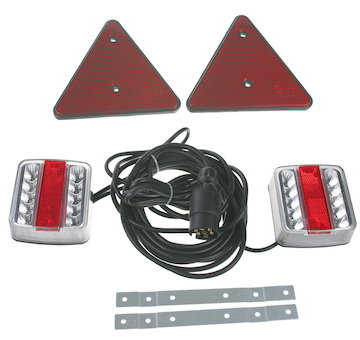2x sdružená lampa zadní LED s trojúhelníkem včetně kabeláže a připojení 7pin, STM TRL19LED