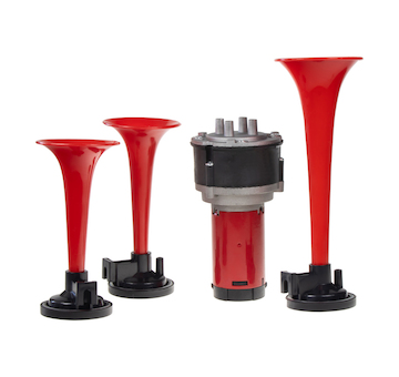 3-tónová fanfára 220mm, 12V červená s kompresorem, SN-023/12VRED