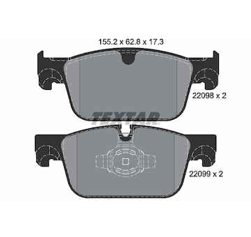 Sada brzdových destiček, kotoučová brzda Textar 2209801