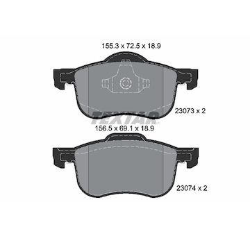 Sada brzdových destiček, kotoučová brzda Textar 2307303