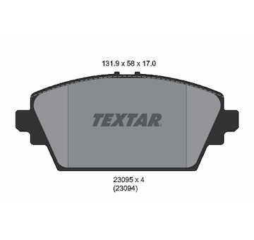 Sada brzdových destiček, kotoučová brzda Textar 2309501