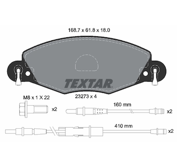 Sada brzdových destiček, kotoučová brzda Textar 2327301