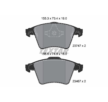 Sada brzdových destiček, kotoučová brzda Textar 2374702