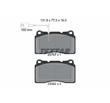 Sada brzdových destiček, kotoučová brzda Textar 2375701