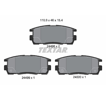 Sada brzdových destiček, kotoučová brzda Textar 2449801