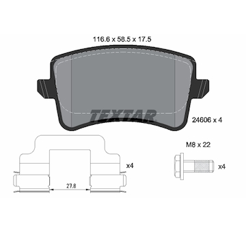 Sada brzdových destiček, kotoučová brzda Textar 2460601