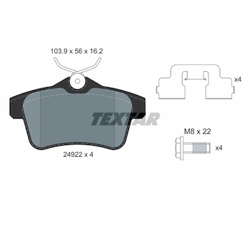 Sada brzdových destiček, kotoučová brzda Textar 2492204