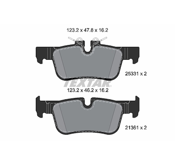 Sada brzdových destiček, kotoučová brzda Textar 2533101