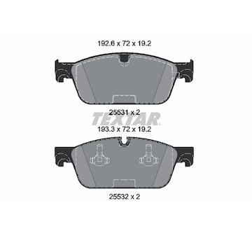 Sada brzdových destiček, kotoučová brzda Textar 2553101