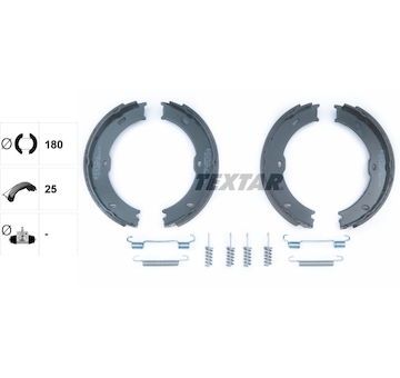 Sada brzdových čelistí, parkovací brzda Textar 91066800