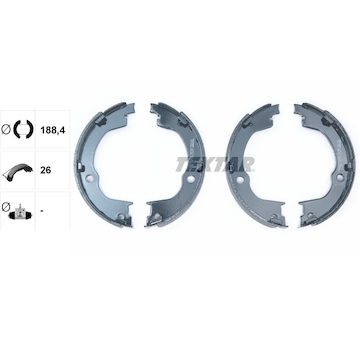 Sada brzdových čelistí, parkovací brzda Textar 91067100