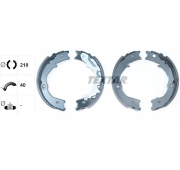 Sada brzdových čelistí, parkovací brzda Textar 91072700