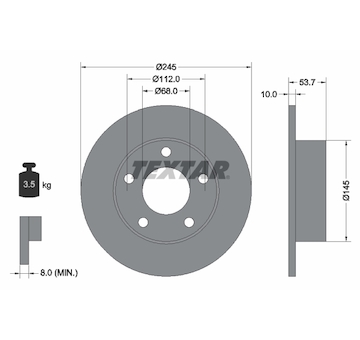 Brzdový kotouč Textar 92090803