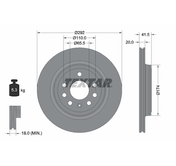 Brzdový kotouč Textar 92118403