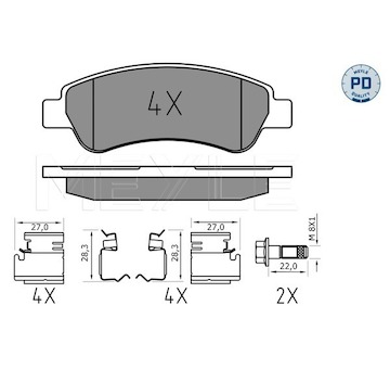 Sada brzdových destiček, kotoučová brzda Meyle 025 244 6519/PD