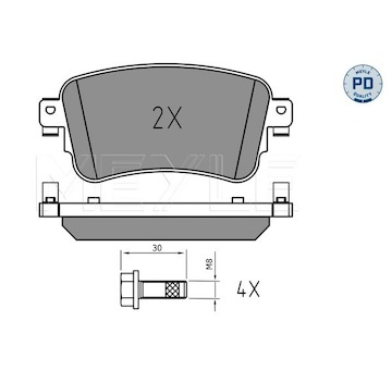 Sada brzdových destiček, kotoučová brzda Meyle 025 225 8818/PD