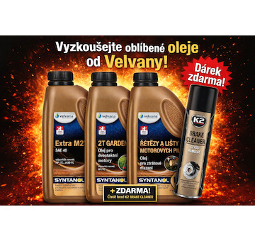Akční set zahradních olejů Velvana + Čistič brzd ZDARMA
