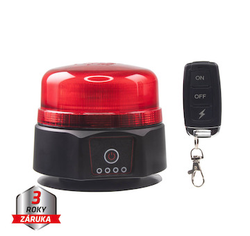 AKU LED maják, 36xLED červený, dálkové ovládání, magnet, ECE R65, wlbat812redRE