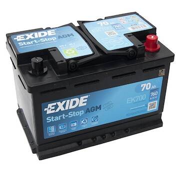 Autobaterie Exide Start-Stop AGM 12V 70Ah 760A EK700