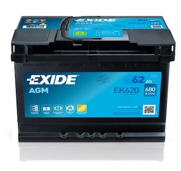 Autobaterie Exide Start_Stop AGM 12V 62Ah 680A EK620
