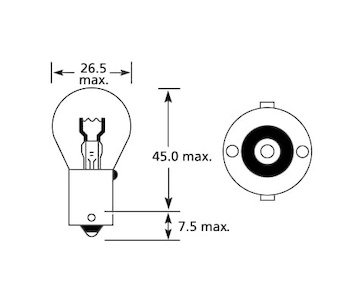 Autožárovka - 12V 21W patice Ba15s SCC - oranžová