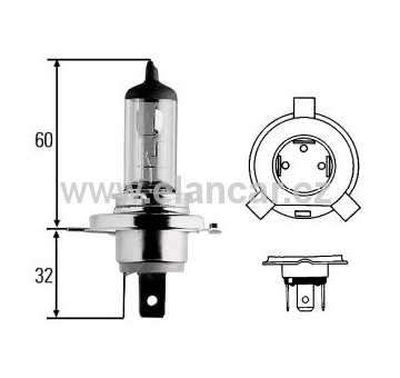 Autožárovka H4 12V 100/80W P43t38
