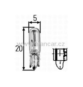 Autožárovka W1,2W 12V W2x4,6d celosklo / blistr