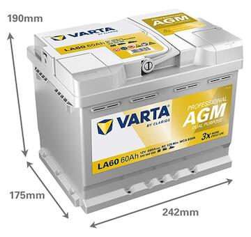 Baterie Varta Professional Dual Purpose AGM 12V 60Ah 680A (LA60 / 840060068)