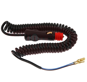 CL zástrčka s LED a krouceným vodičem – 12/24V napájecí konektor do zapalovače