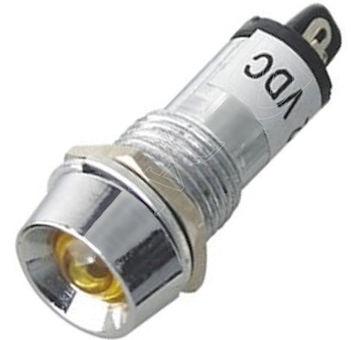 Kontrolka 12V LED Žlutá do otvoru 12mm
