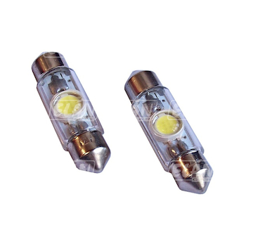LED autožárovka s paticí SUFIT ( 36mm ), bílé světlo, 1 LED - 1W, blistr 2ks