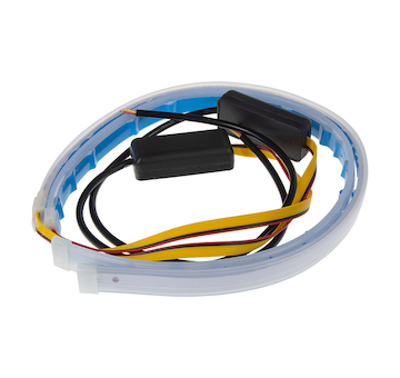 LED pásek, dynamické blinkry oranžová / poziční světla bílá, 45 cm, STM 96UN01-2