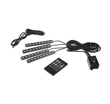 LED podsvětlení vnitřní, vnější RGB 12V, IR, 4 pásky, 95RGB-SET02