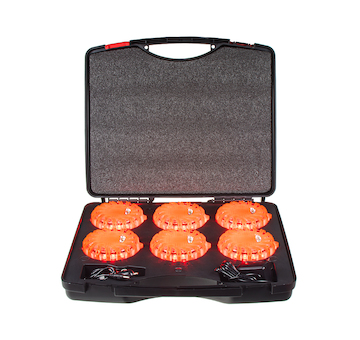 LED výstražné světlo 16LED, červené, set 6ks, STM WL-H02SET6RED