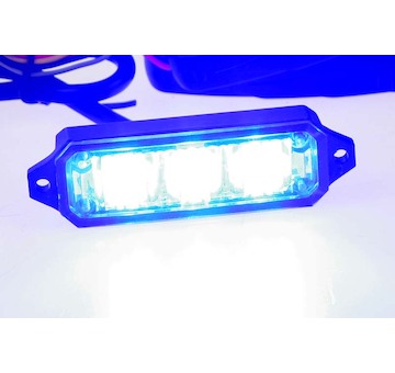 MINI PREDATOR 3x1W LED, 12-24V, modrý, ECE R10, STM KF003HDBLUE