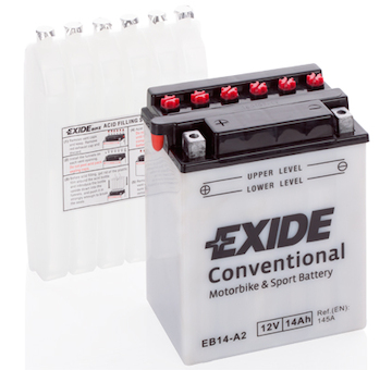 Motobaterie EXIDE Conventional 12V 14Ah 145A YB14-A2