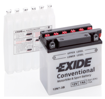 Motobaterie EXIDE Conventional 12V 7Ah 75A 12N7-3B