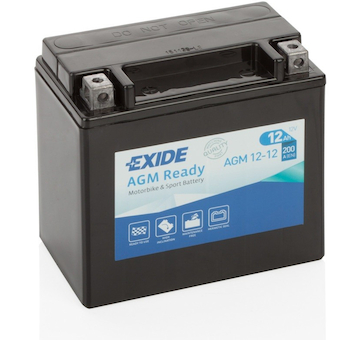 Motobaterie EXIDE Factory Sealed 12V 12Ah 200A AGM12-12 pro BMW GS