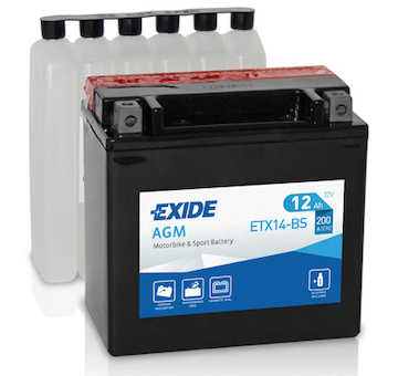 Motobaterie EXIDE Maintenance Free 12V 12Ah 200A ETX14-BS