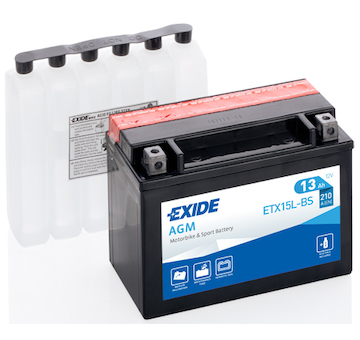 Motobaterie EXIDE Maintenance Free 12V 13Ah 210A ETX15L-BS