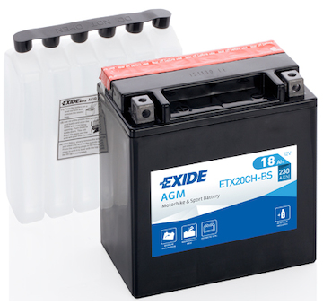 Motobaterie EXIDE Maintenance Free 12V 18Ah 230A ETX20CH-BS