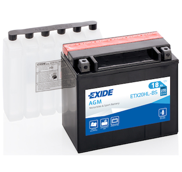 Motobaterie EXIDE Maintenance Free 12V 18Ah 270A ETX20HL-BS